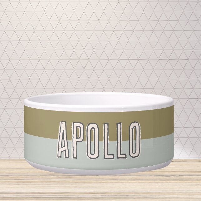 Tigela Nome de Pet de Tonalidade Moderno Personalizado (Customize this fun, modern dog bowl with your pet's name! )