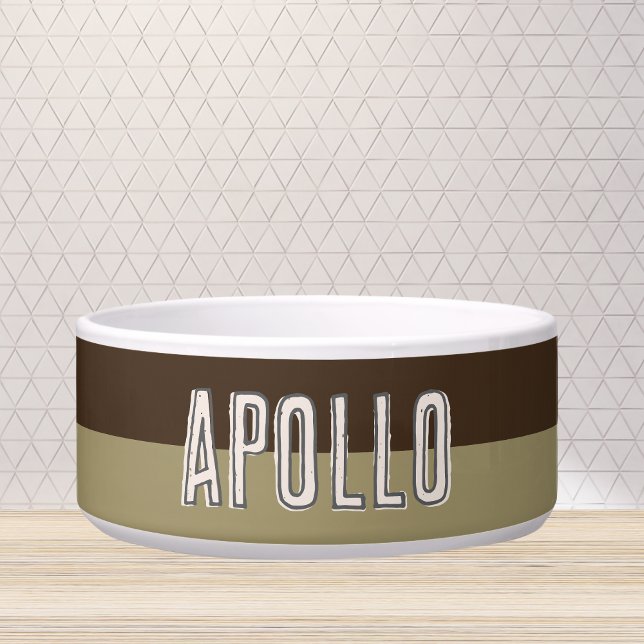 Tigela Nome de Pet de Tonalidade Moderno Personalizado (Customize this fun, modern dog bowl with your pet's name! )
