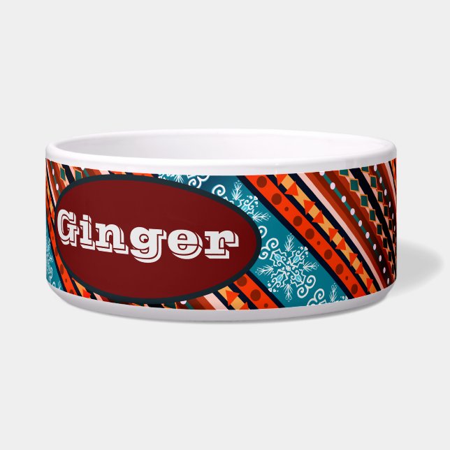 Tigela Nome do cliente Cozy Winter Patterno (Frente)