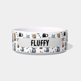 Tigela Nome do padrão de impressões de patas de gatos com