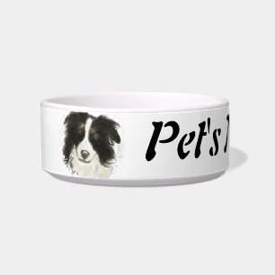 Tigela Nome feito sob encomenda e foto border collie,
