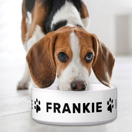 Tigela Nome Personalizado com Pet de Impressões de Pata P