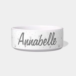 Tigela Nome Personalizado da Pet Bowl da Flor