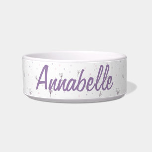 Tigela Nome Personalizado da Pet Bowl da Flor