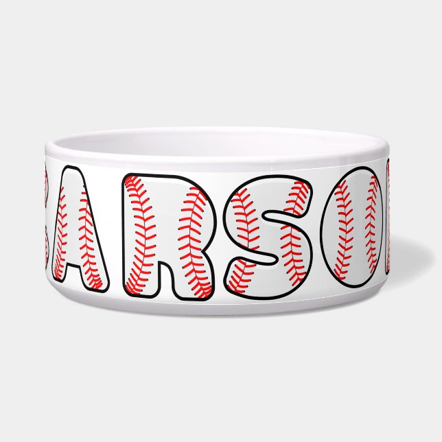 Tigela Nome Personalizado de Letras Baseball (Frente)