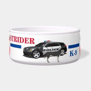 Tigela Nome Personalizado de Polícia K-9 Dog Bowl