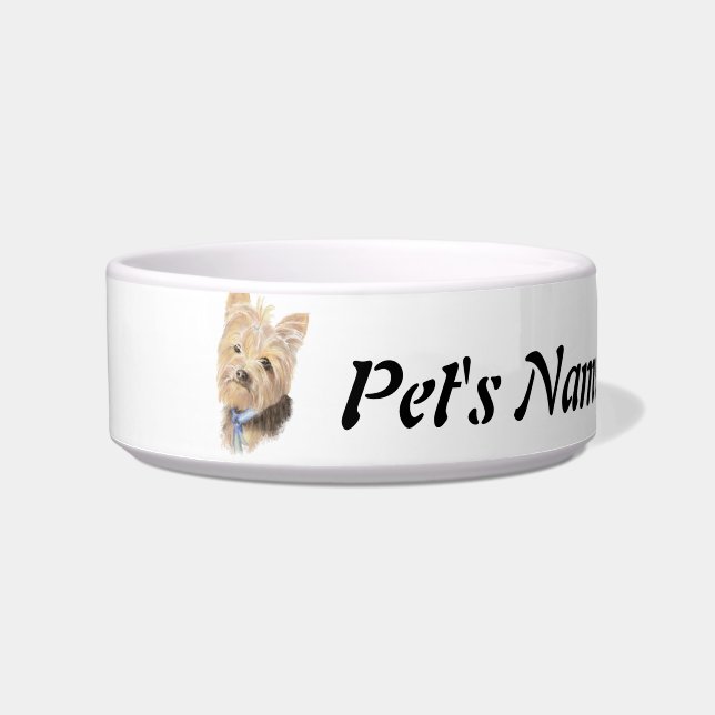 Tigela Nome Personalizado e Foto Yorkshire Terrier Pet, C (Frente)