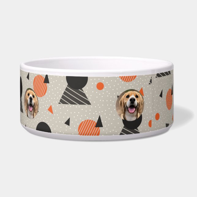 Tigela Nome Personalizado Monograma do Sobressalto do Cão (Direita)