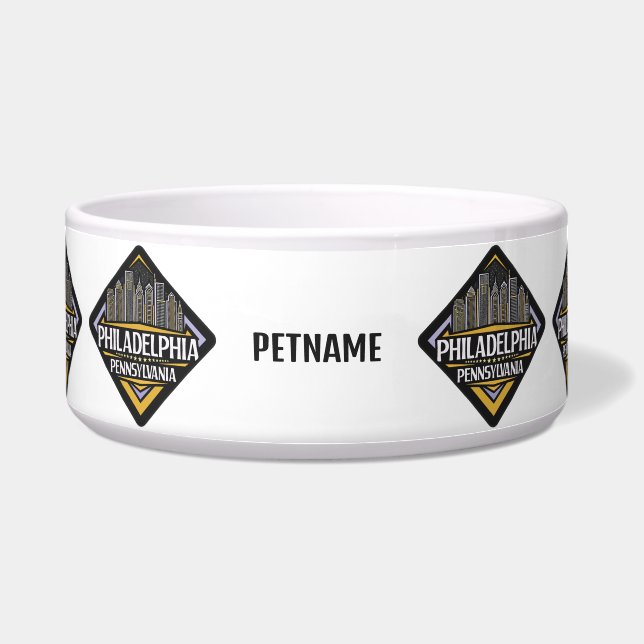 Tigela Nome Personalizado Philadelphia Pensilvânia (Frente)