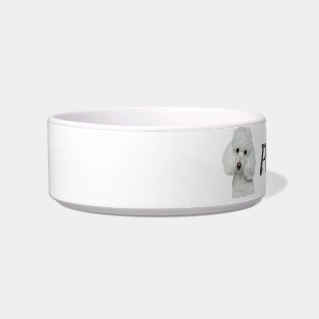 Tigela Nome Personalizado Poodle Dog Pet Animal (Esquerda)