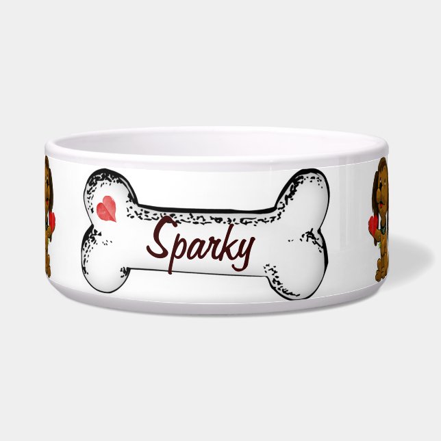 Tigela NOME PERSONALIZADO Puppy Love (Frente)