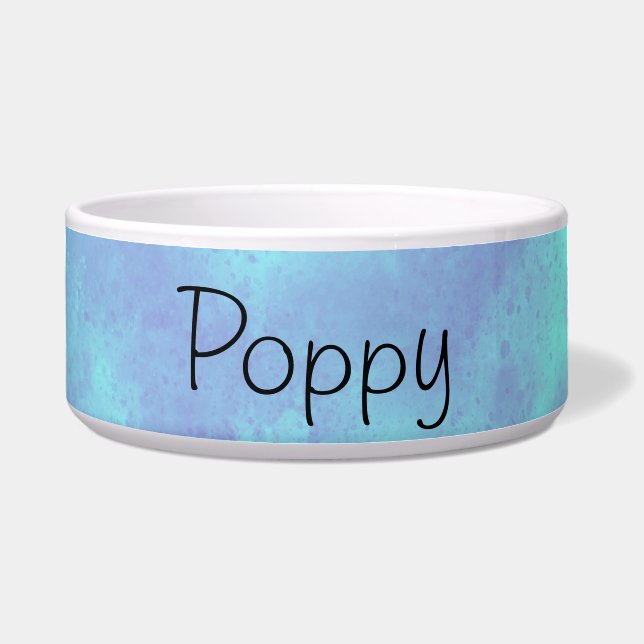Tigela Nome Personalizado Púrpura Storm Cerâmica Pet Bowl (Frente)