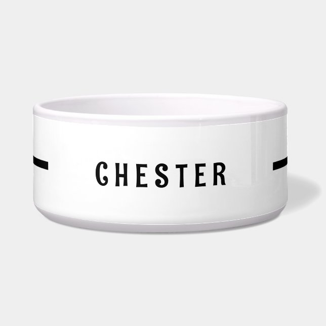 Tigela Nome Personalizado Simples Cachorro Grande (Frente)