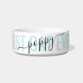 Tigela Nome Personalizado Teal Melhor Gato De Script Chic