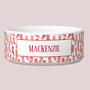 Tigela Nome Personalizado Vermelho e Branco das Existênc