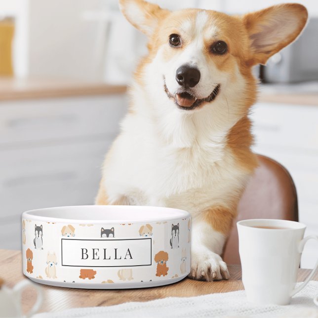 Tigela Nome Pet do Puppy Dog Pet (Criador carregado)