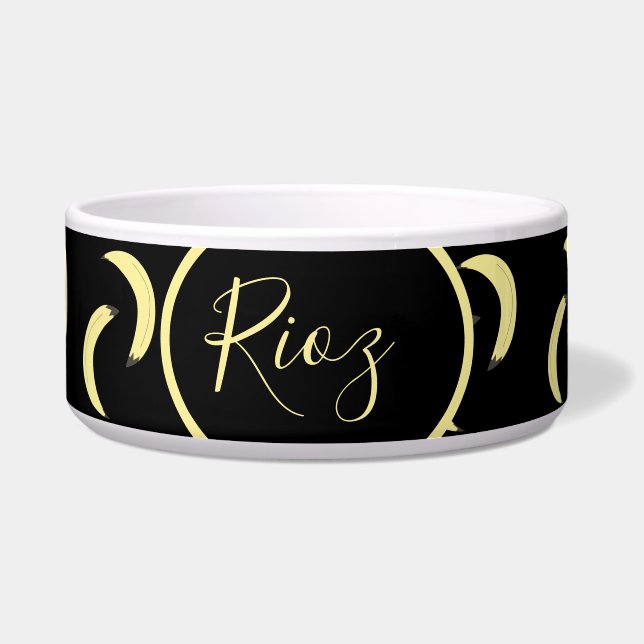 Tigela Nome Preto do Padrão da Banana (Frente)