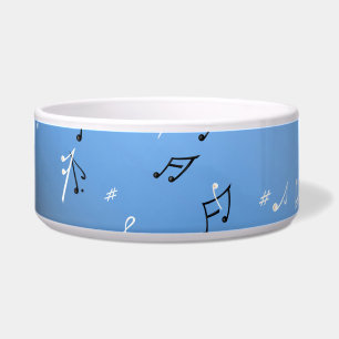 Tigela Notas Musicais Blue Moon Cerâmica Pet Bowl