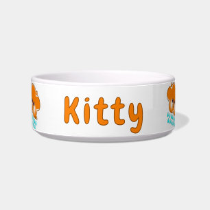 Tigela Nuvem de Gato Laranja em Choque - Gato