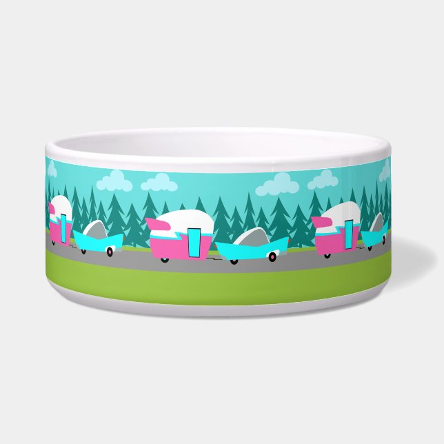 Tigela O campista retro/reboque e o carro Pet a bacia (Frente)