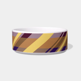 Tigela O creme roxo amarelo retro listra a bacia do