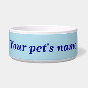 Tigela O Nome do Seu Pet com Fundo Azul Claro no Pet