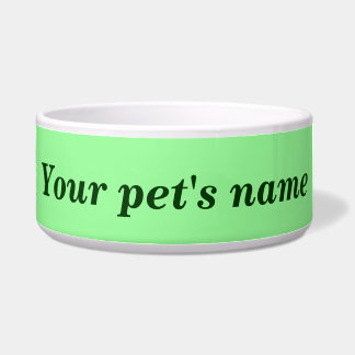 Tigela O Nome do Seu Pet com Fundo Verde Claro no Pet