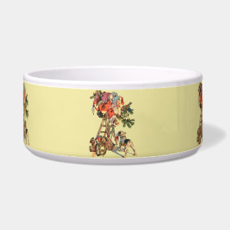 Tigela O papai noel levanta uma escada