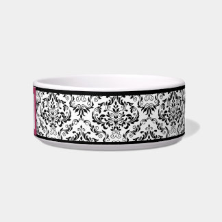 Tigela O rosa costurou a bacia do gato do damasco do