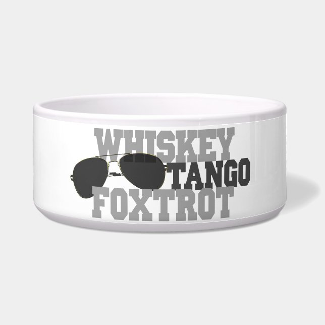 Tigela O tango do uísque Foxtrot - vidros da aviação (Frente)