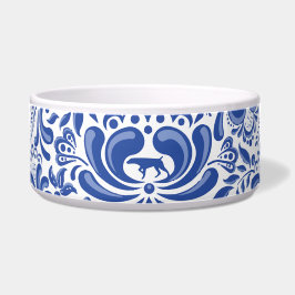 TIGELA O WEIMARANER E BACIA DO ANIMAL DE ESTIMAÇÃO DA