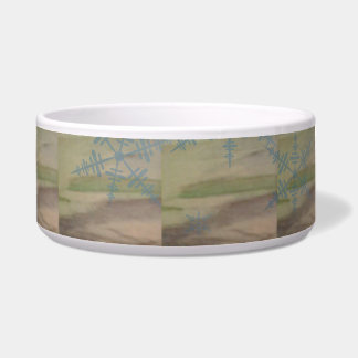 Tigela Ondas de flocos de neve azuis na costa do mar