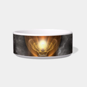 Tigela Orb De Pet Bowl De Arte Fractal Leve