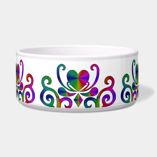 Tigela Ornamento e Coração Arco-Íris (Frente)