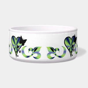 Tigela Ornamentos Coração Arco-Íris com Borboleta e Li