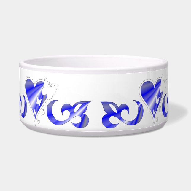 Tigela Ornamentos Coração Arco-Íris com Borboleta e Lily (Frente)