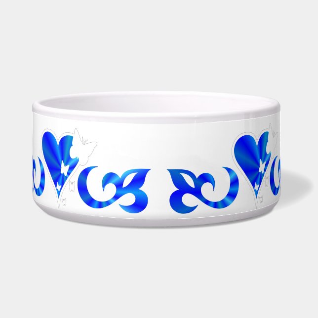 Tigela Ornamentos Coração Arco-Íris com Borboleta e Lily (Frente)