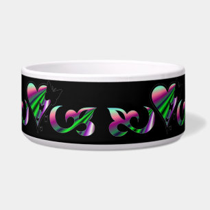 Tigela Ornamentos Coração Arco-Íris com Lily e Borboleta