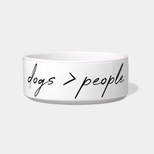 Tigela Os cães são maiores que as Pessoas Script Dog