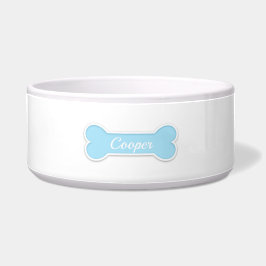 Tigela Osso de Cachorro Azul Com Nome Personalizado de Pe