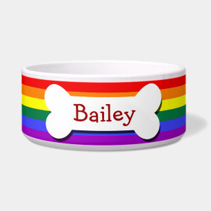 Tigela Osso de cão do orgulho gay do arco-íris