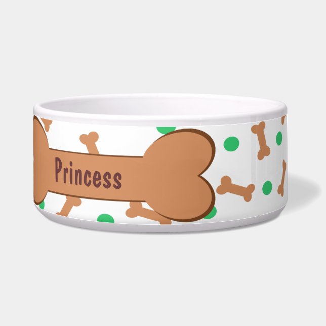 Tigela Ossos de cão e bolinhas verdes (Direita)