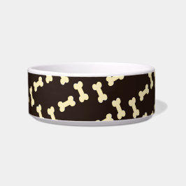 Tigela Ossos de cão em padrão castanho