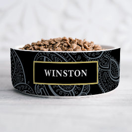 Tigela Ouro Preto Paisley Personalizado