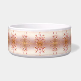 Tigela Ouro Rosa Deixa Pet Bowl, Cerâmica Floral