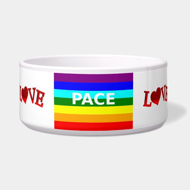 Tigela Pace (Paz) e Love Pet Bowl (Frente)