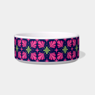 Tigela Padrão abstrato de pétalas florais rosa geométrico