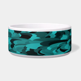 Tigela Padrão Abstrato Preto Azul Pet