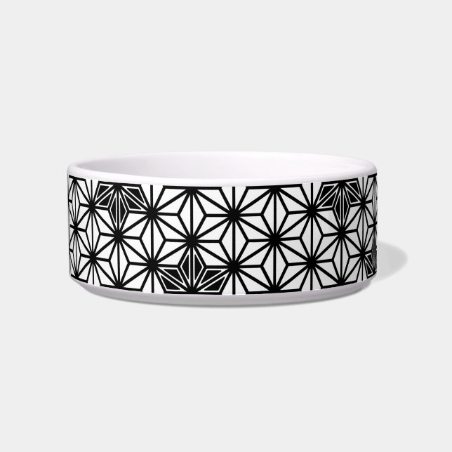 Tigela Padrão Asanoha japonês - branco e preto (Esquerda)