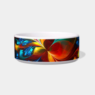Tigela Padrão Azul Laranja-Abstrato Floral Moderno #14